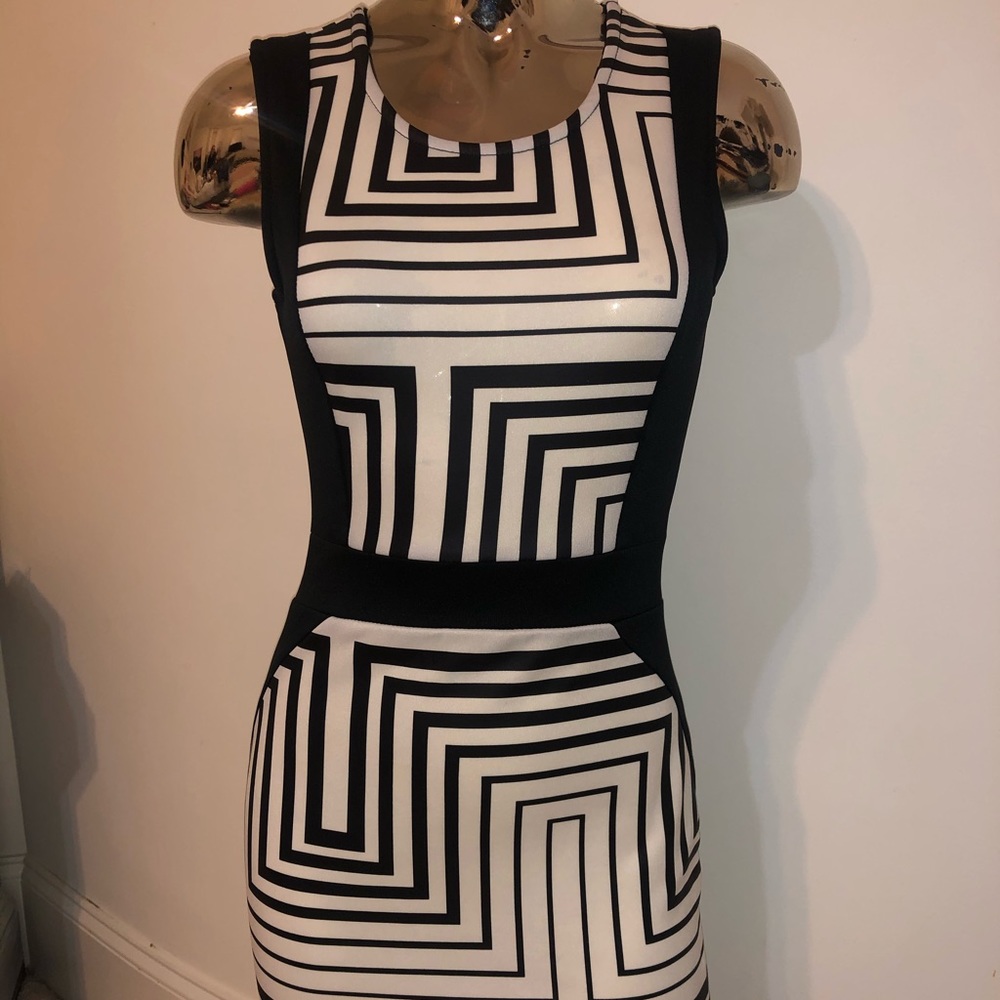 White and black dress